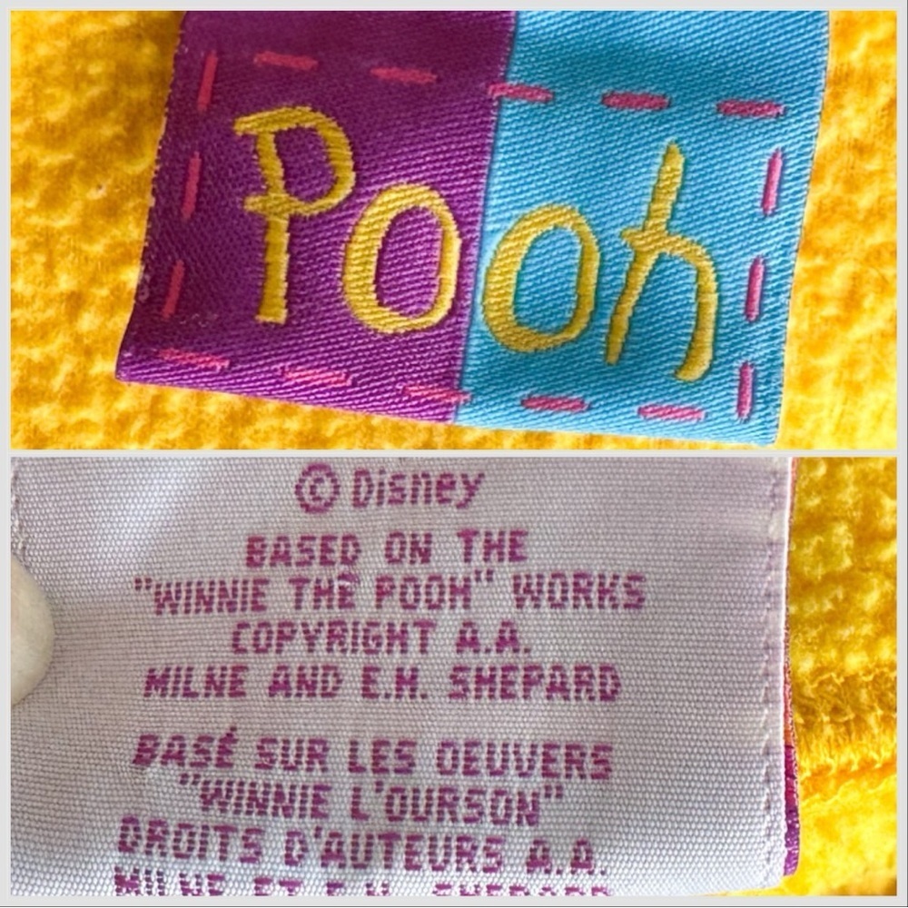 Vtg 90s Disney Winnie The Pooh Fleece Colorblock Vest P to P: 11.75” L: 13” - Picture 3 of 9